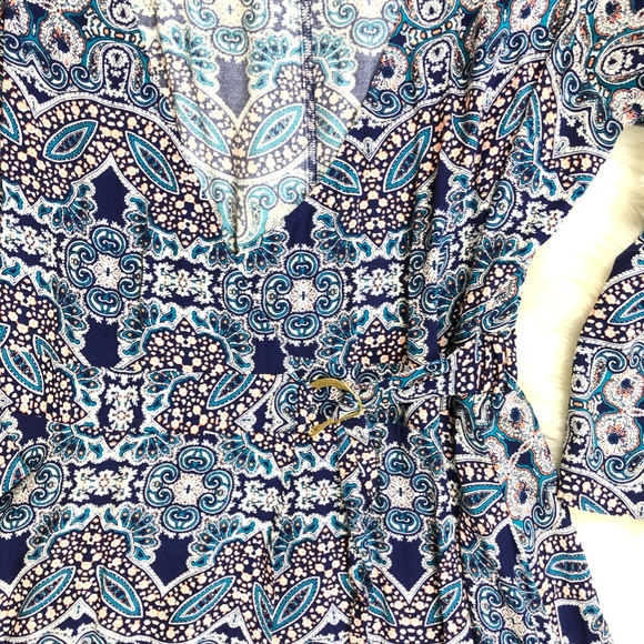 Express Geometric Wrap Dress, Multicolor, XS - Picture 6 of 8